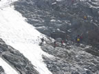 Montée au refuge du Gouter : traversée du couloir