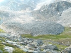 Moraine de rochers sous le col Fenêtre