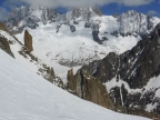 Ski alpinisme à l atraversée de la brèche Puiseux glacier du Mont Mallet