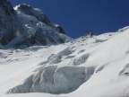 Ski alpinisme à l atraversée de la brèche Puiseux glacier du Mont Mallet