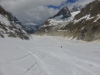 Ski alpinisme à l atraversée de la brèche Puiseux glacier du Mont Mallet