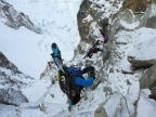 Ski alpinisme à l atraversée de la brèche Puiseux glacier du Mont Mallet